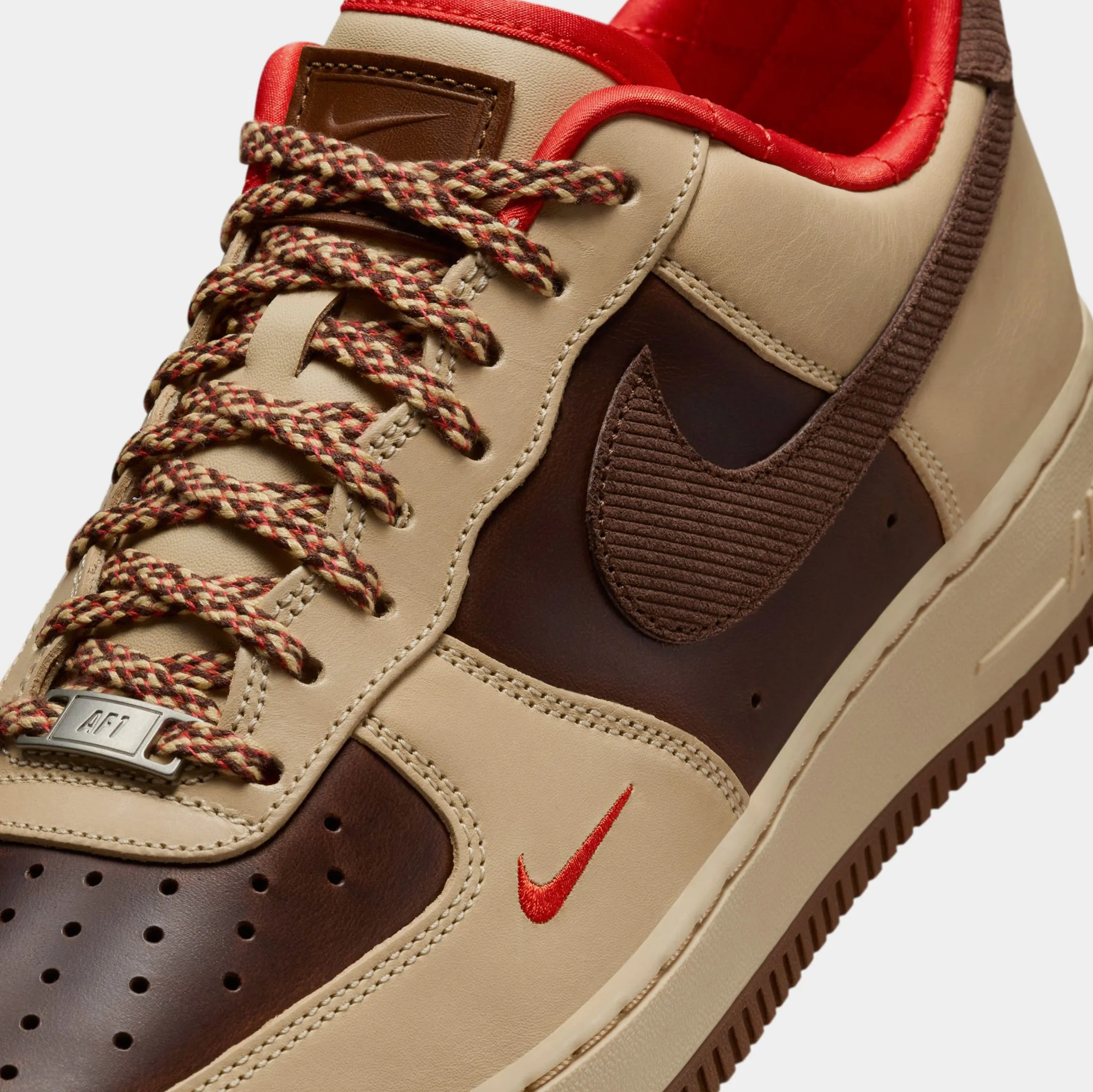 Air Force 1 '07 Mens Lifestyle Shoes (Light British Tan/Sesame/Picante Red/Cacao Wow)