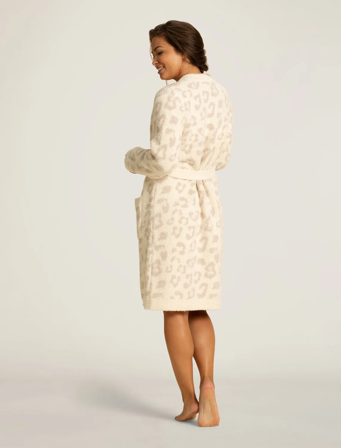 Barefoot Dreams CozyChic Women's Barefoot In The Wild Robe Cream Stone - Small