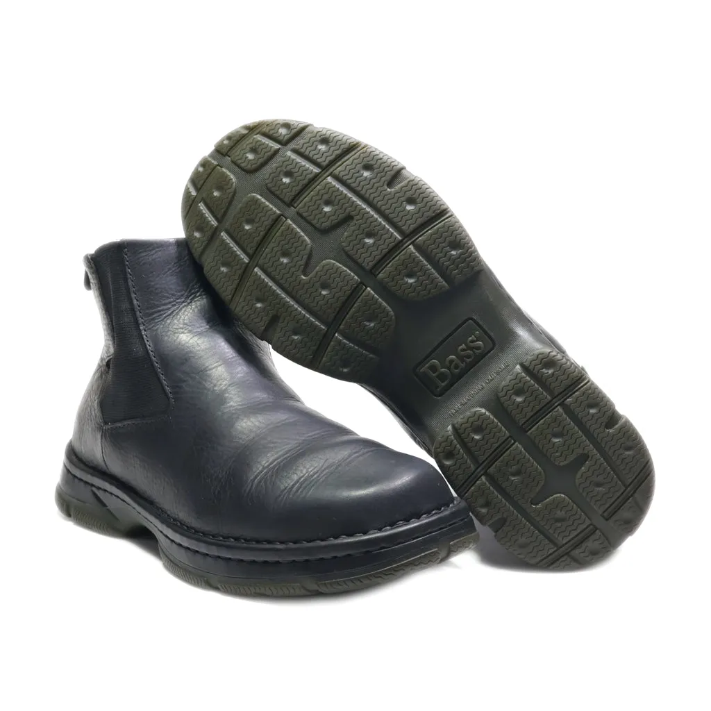 Bass Ankle Boots Leather Black Colour For Men