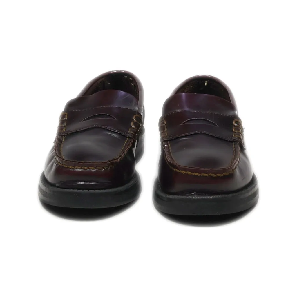 Bass Loafers Leather Maroon Colour For Kids