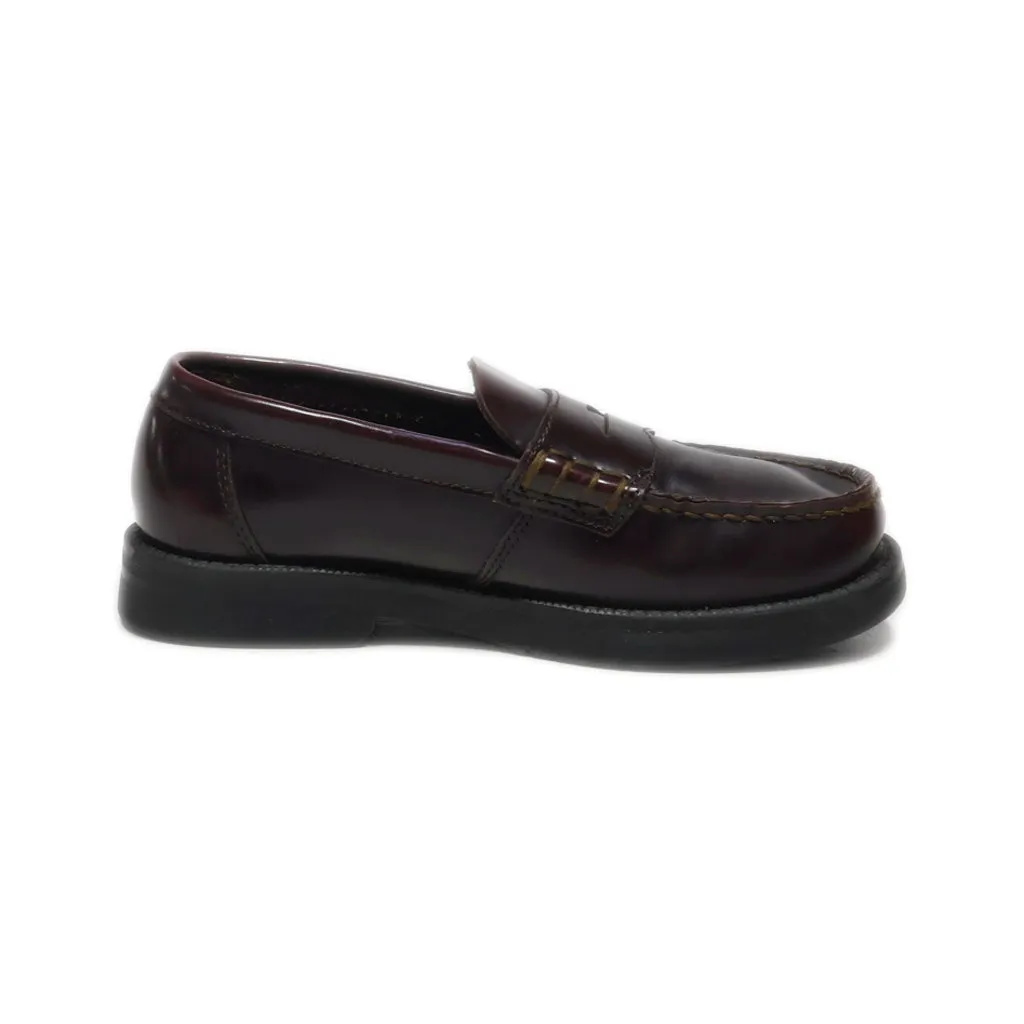 Bass Loafers Leather Maroon Colour For Kids