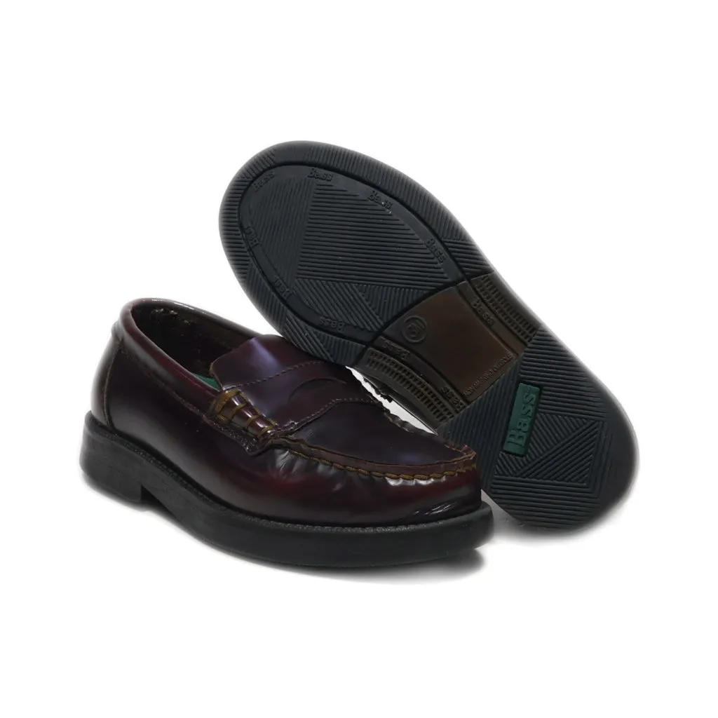 Bass Loafers Leather Maroon Colour For Kids