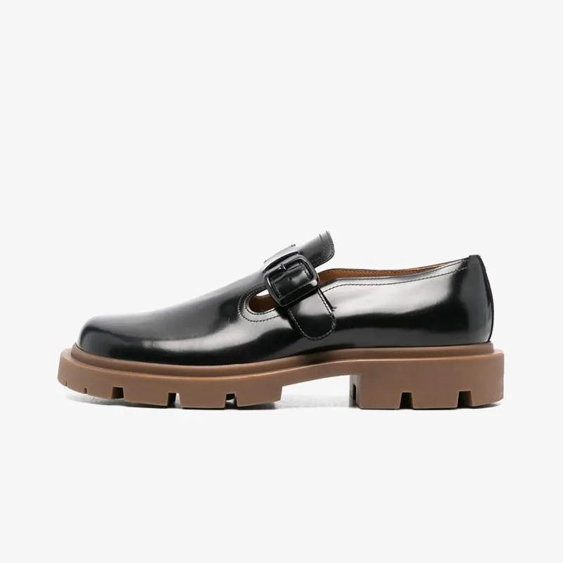 Black Patent Leather Buckled Shoes