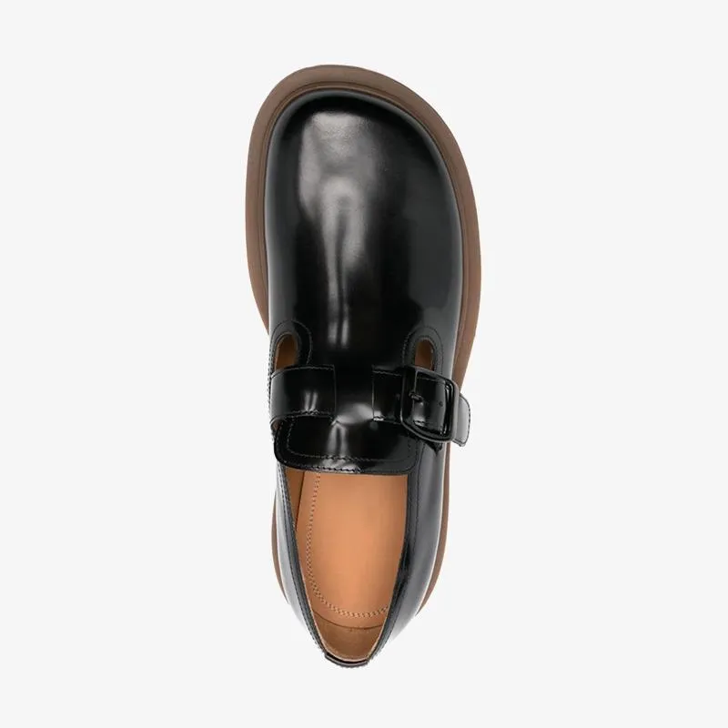 Black Patent Leather Buckled Shoes