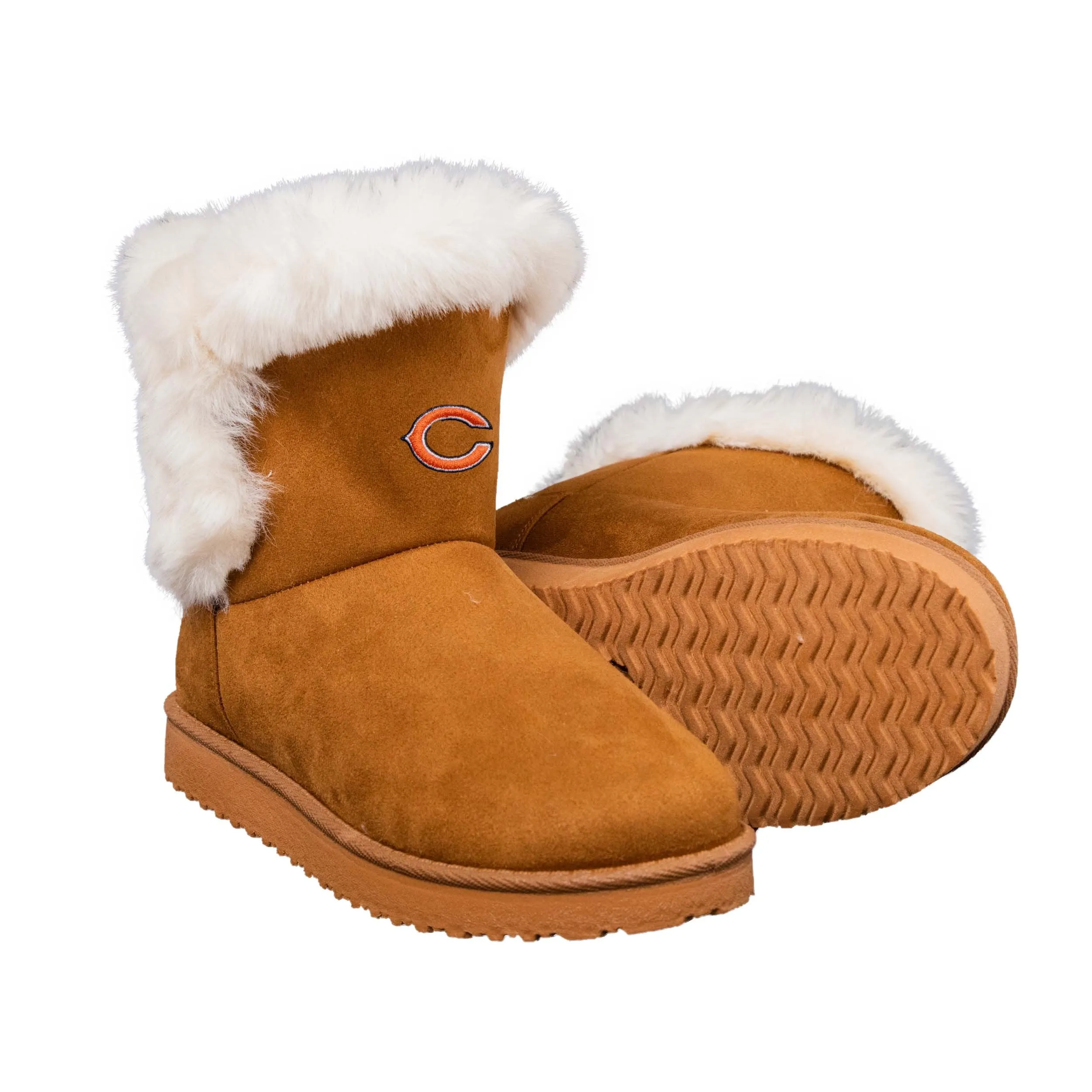 Chicago Bears NFL Womens White Fur Boots