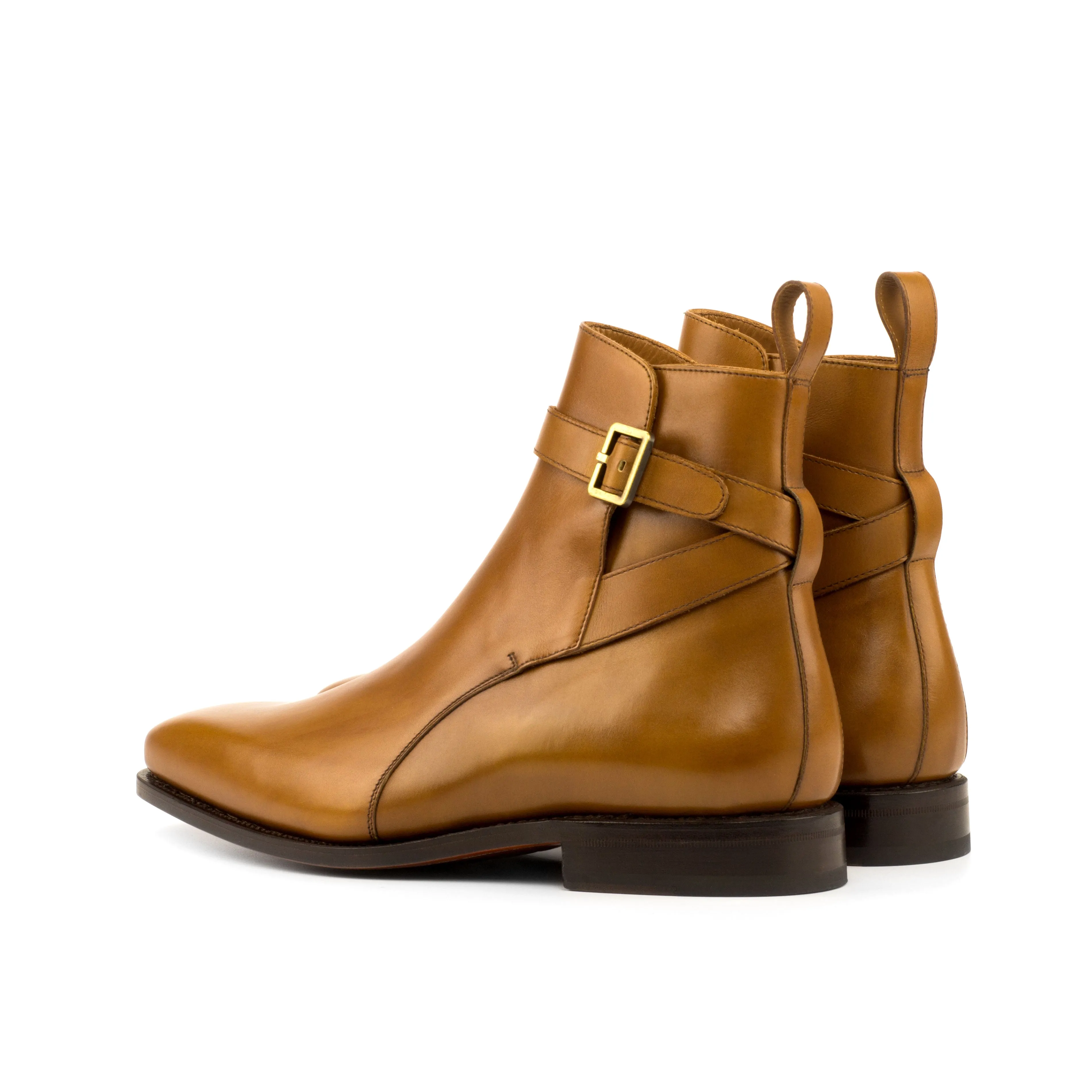 Cognac Calf Leather Jodhpur Boots