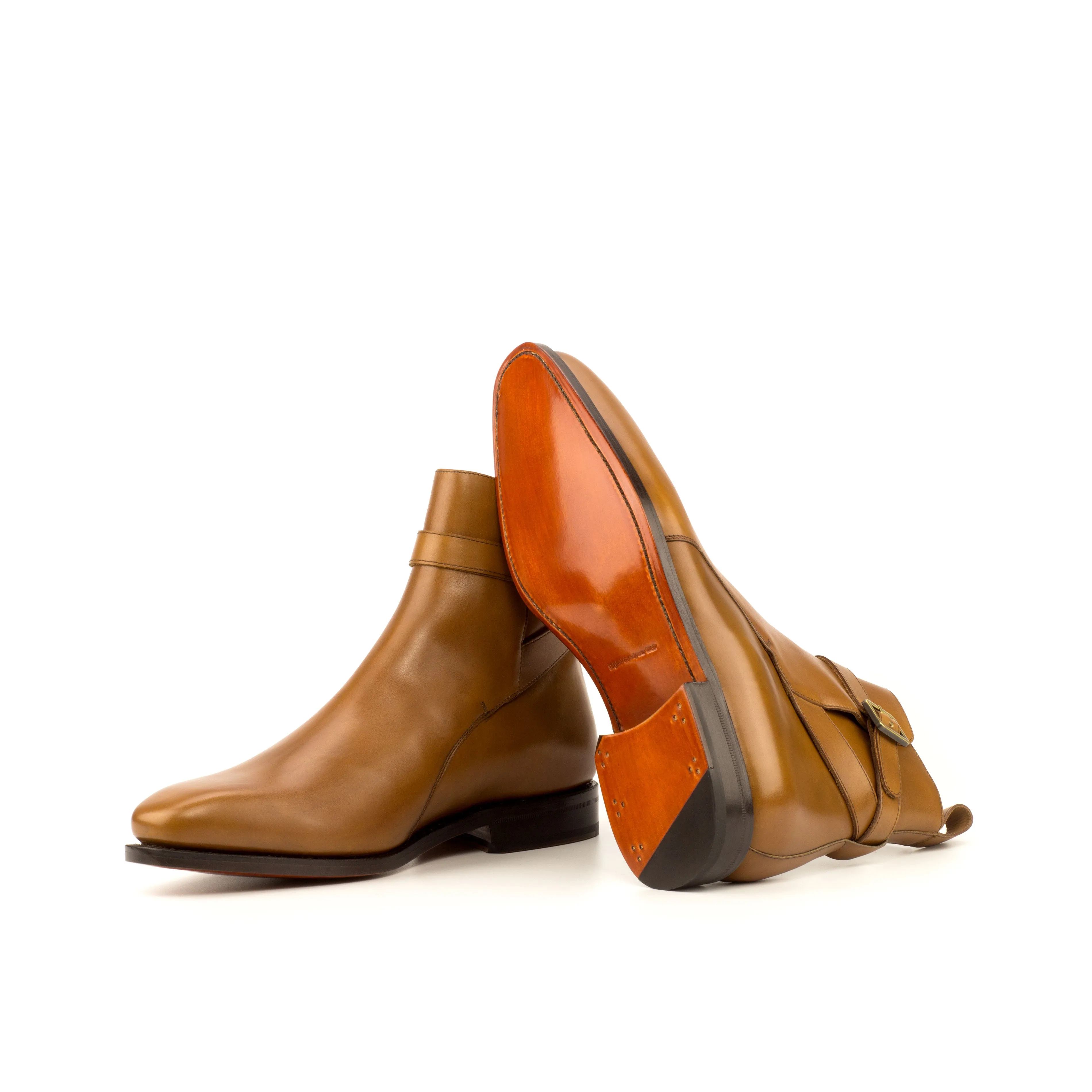 Cognac Calf Leather Jodhpur Boots