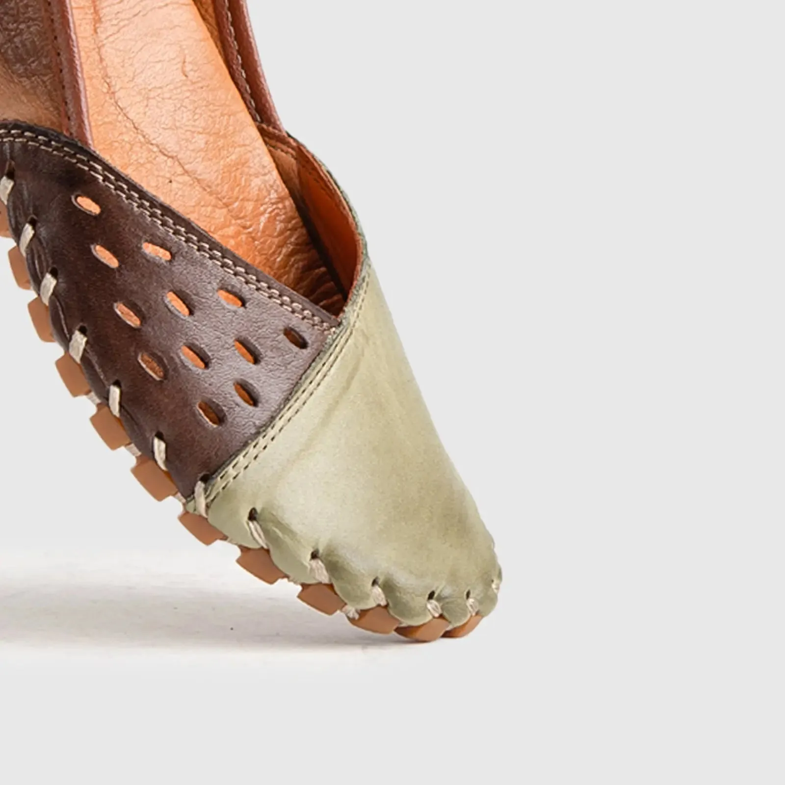 Comfort Leather Casuals 1208 Green/Brown Multi