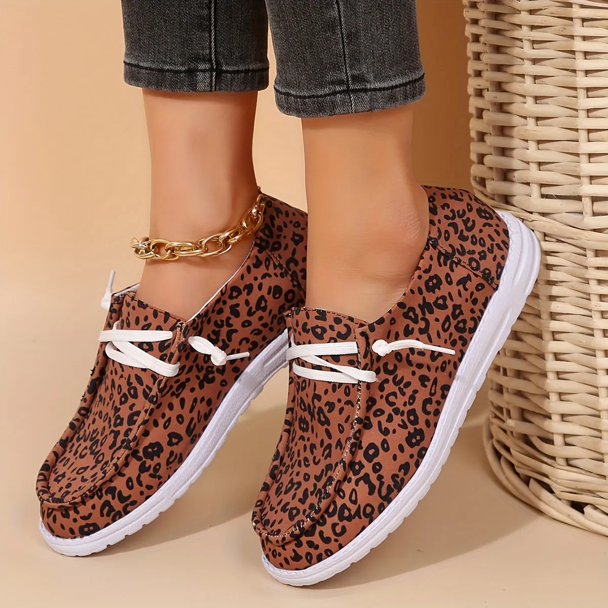 Dames loafers-stylish zomerschoenen met veter en print