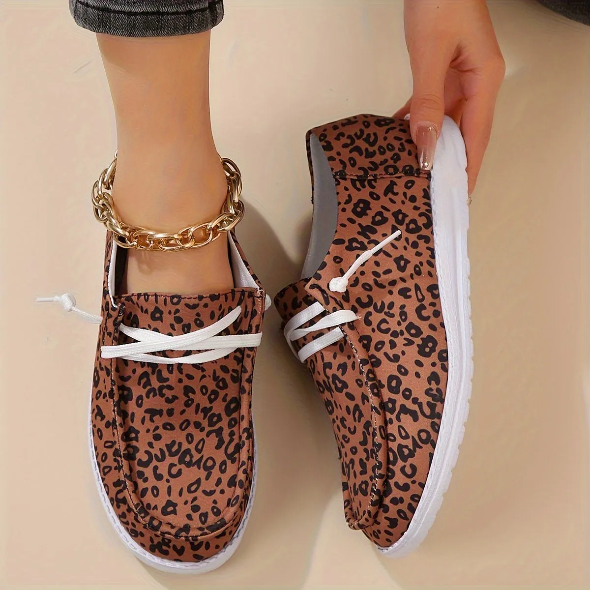 Dames loafers-stylish zomerschoenen met veter en print