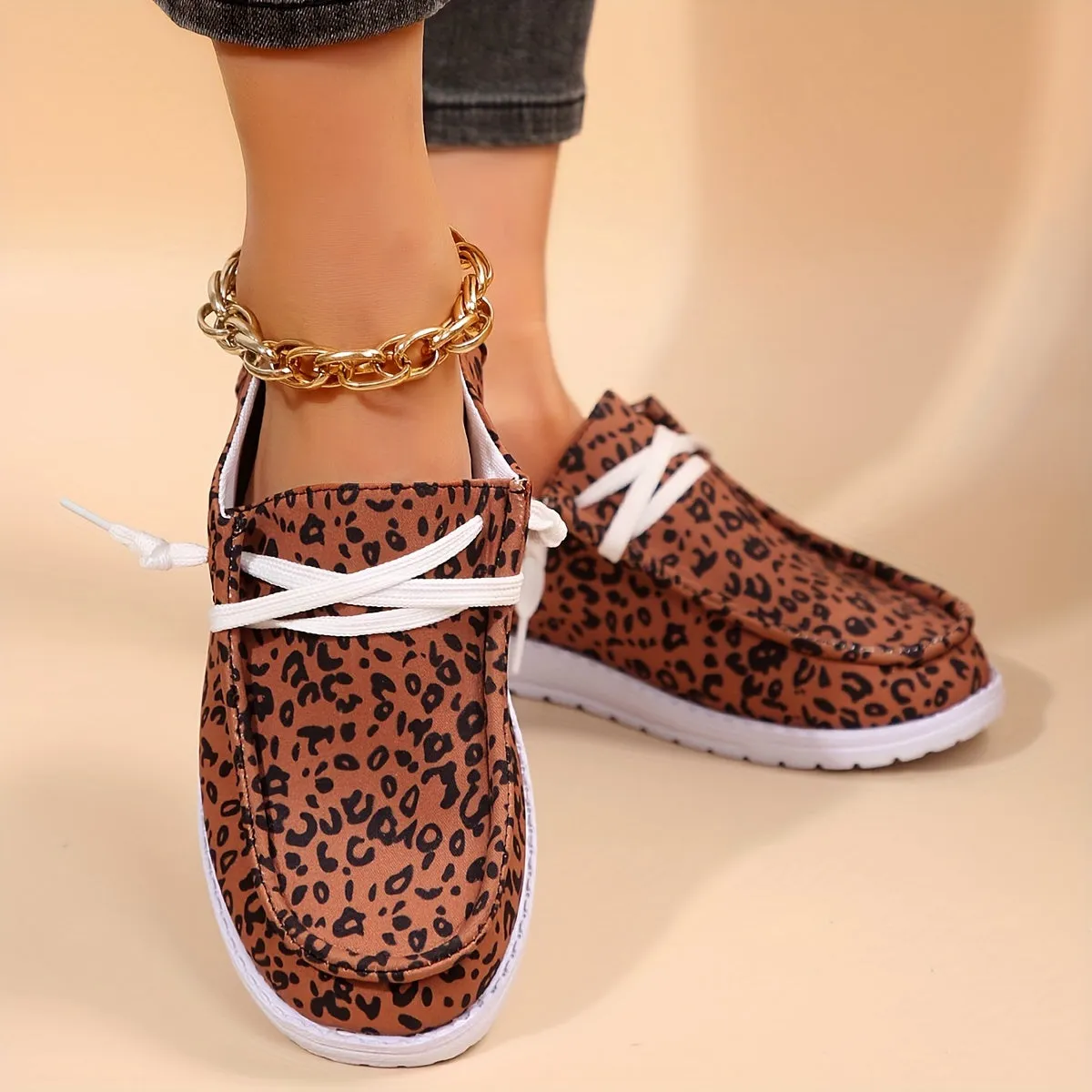 Dames loafers-stylish zomerschoenen met veter en print