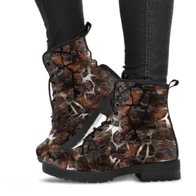 Fashion Combat Boots - Distressed Animal Print #105 | Vegan Leather, Vegan Shoes, Custom Shoes Women, Women's Boots, Unisex Boots, Safari