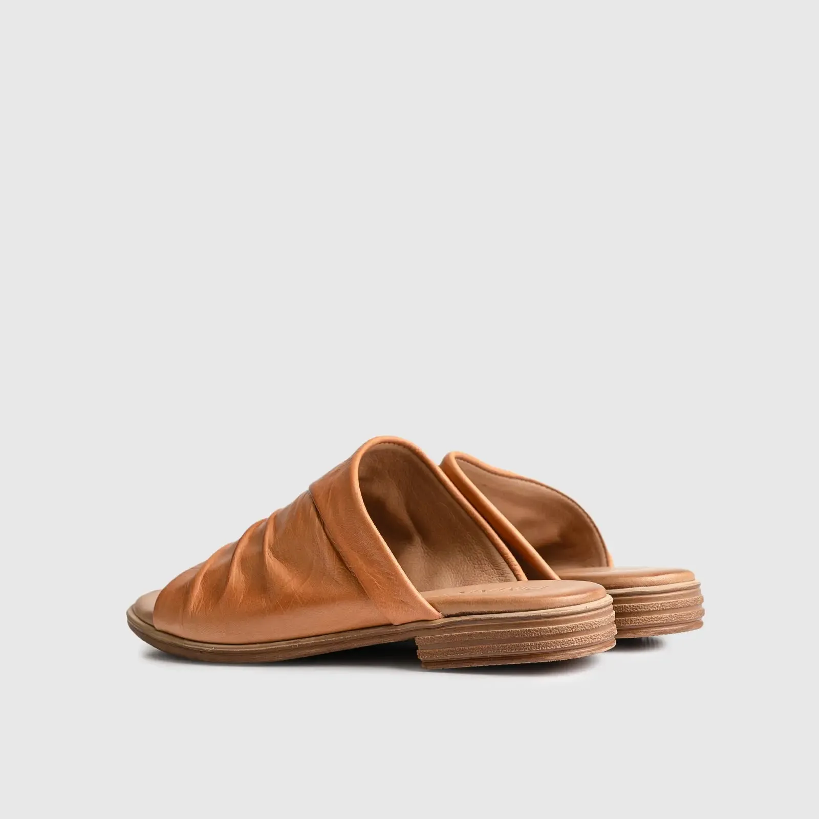 Leather Flat Comfort Sandals Tan 8540