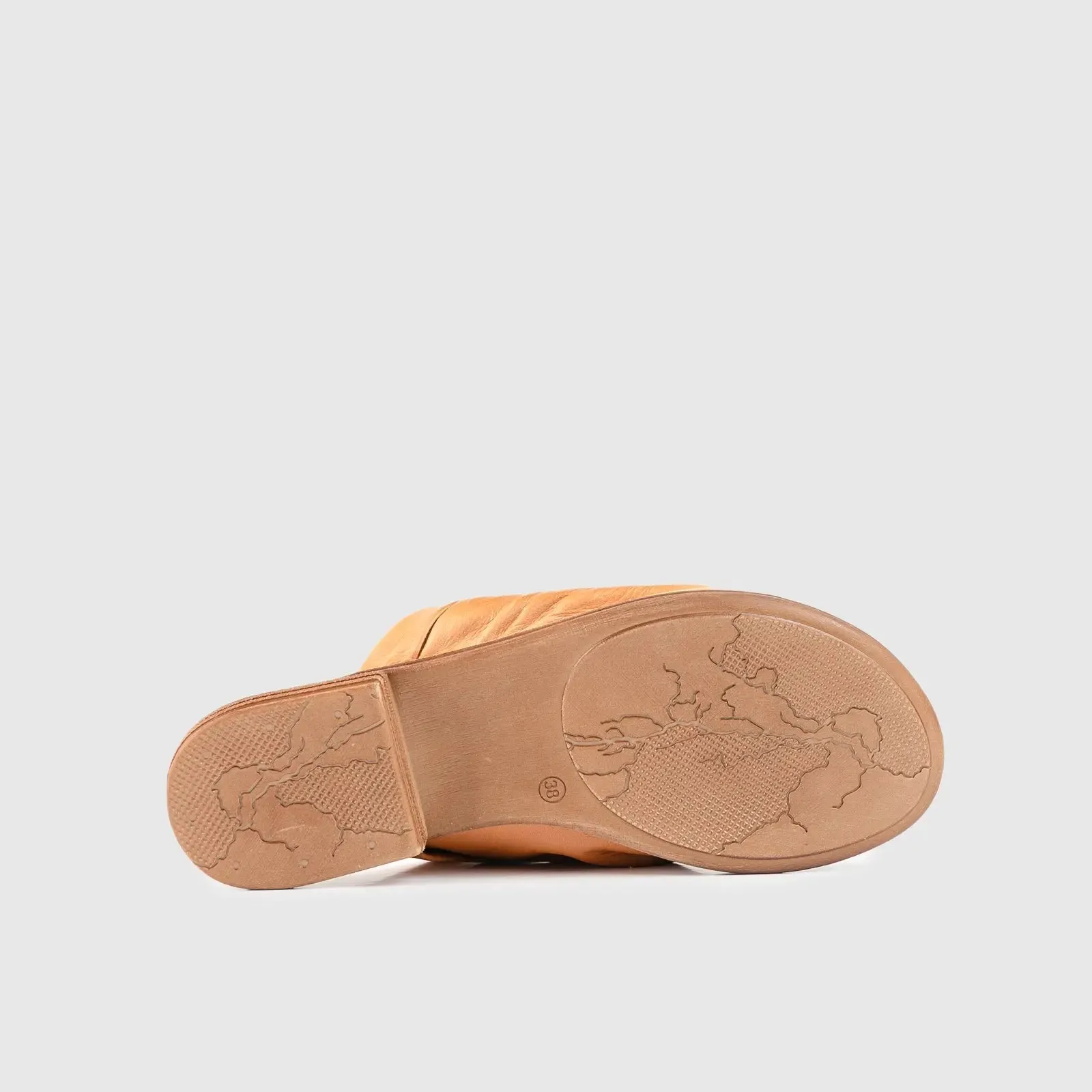 Leather Flat Comfort Sandals Tan 8540