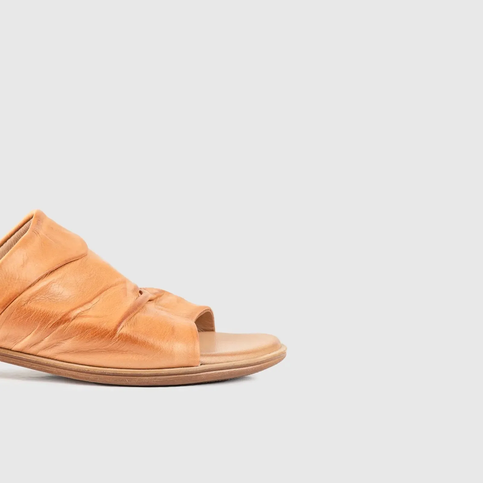Leather Flat Comfort Sandals Tan 8540