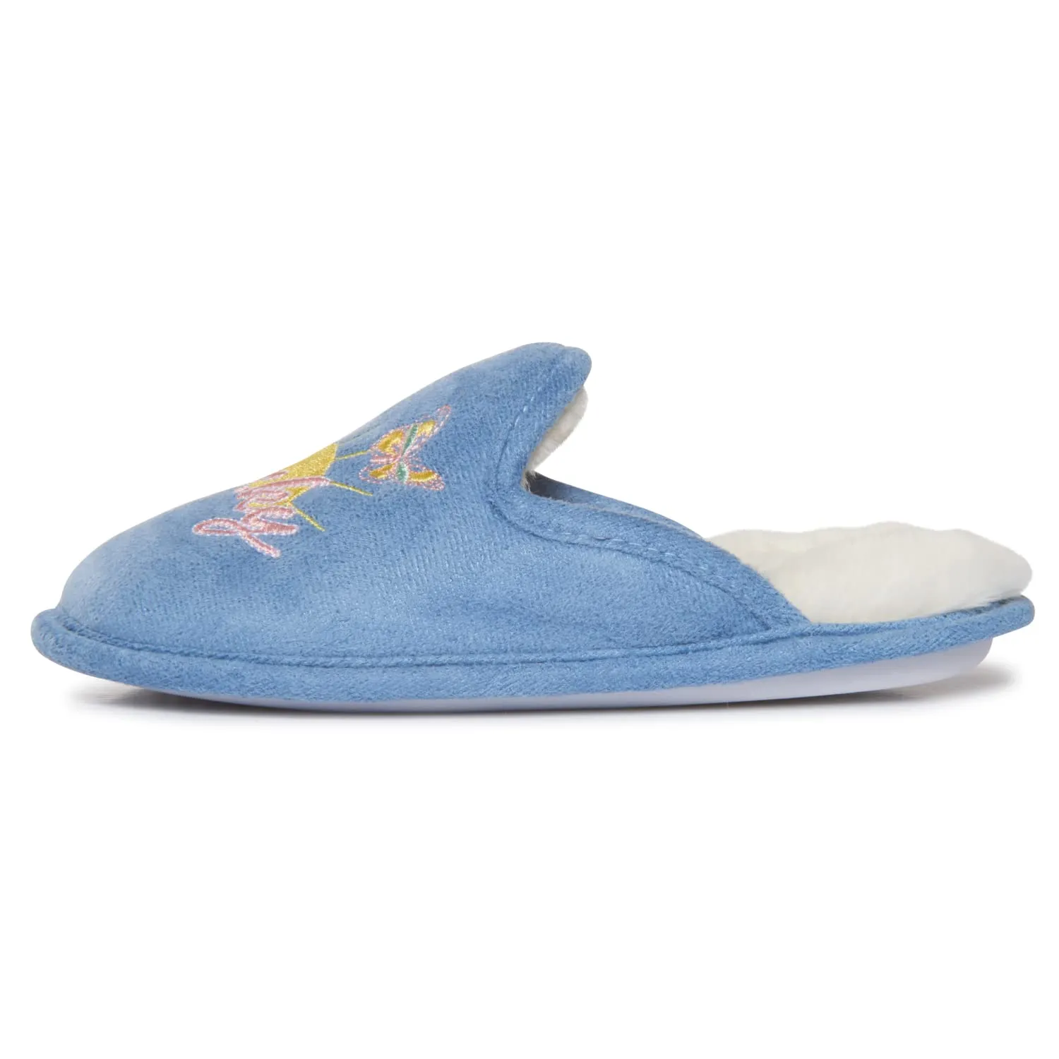 Lucky Brand Girls Micro Suede Scuff Slippers, Fuzzy Rubber Sole House Shoes, Kids Faux Fur Lined Indoor Outdoor Slipper