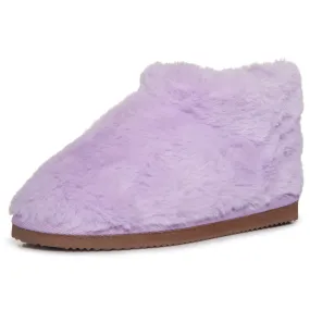 Lucky Brand Girls Plush Bootie Slippers, Fuzzy Rubber Sole Bedroom Slipper Booties, Little Kids Cozy Fluffy House Shoes Boots