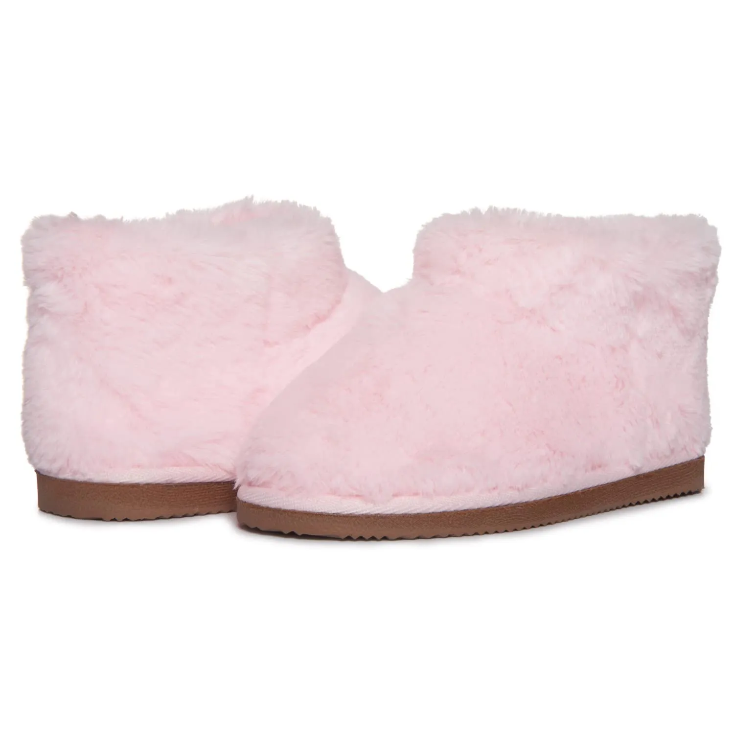 Lucky Brand Girls Plush Bootie Slippers, Fuzzy Rubber Sole Bedroom Slipper Booties, Little Kids Cozy Fluffy House Shoes Boots