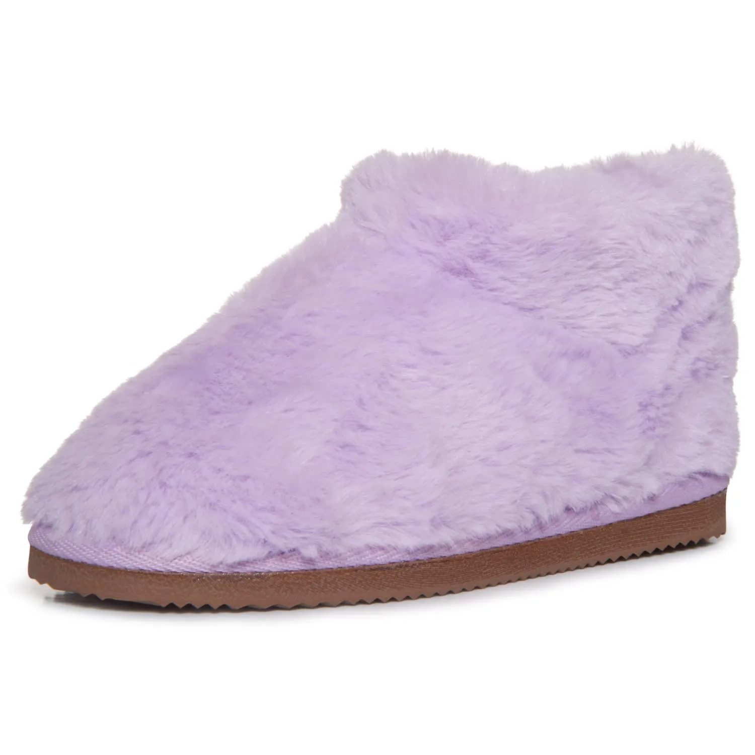 Lucky Brand Girls Plush Bootie Slippers, Fuzzy Rubber Sole Bedroom Slipper Booties, Little Kids Cozy Fluffy House Shoes Boots