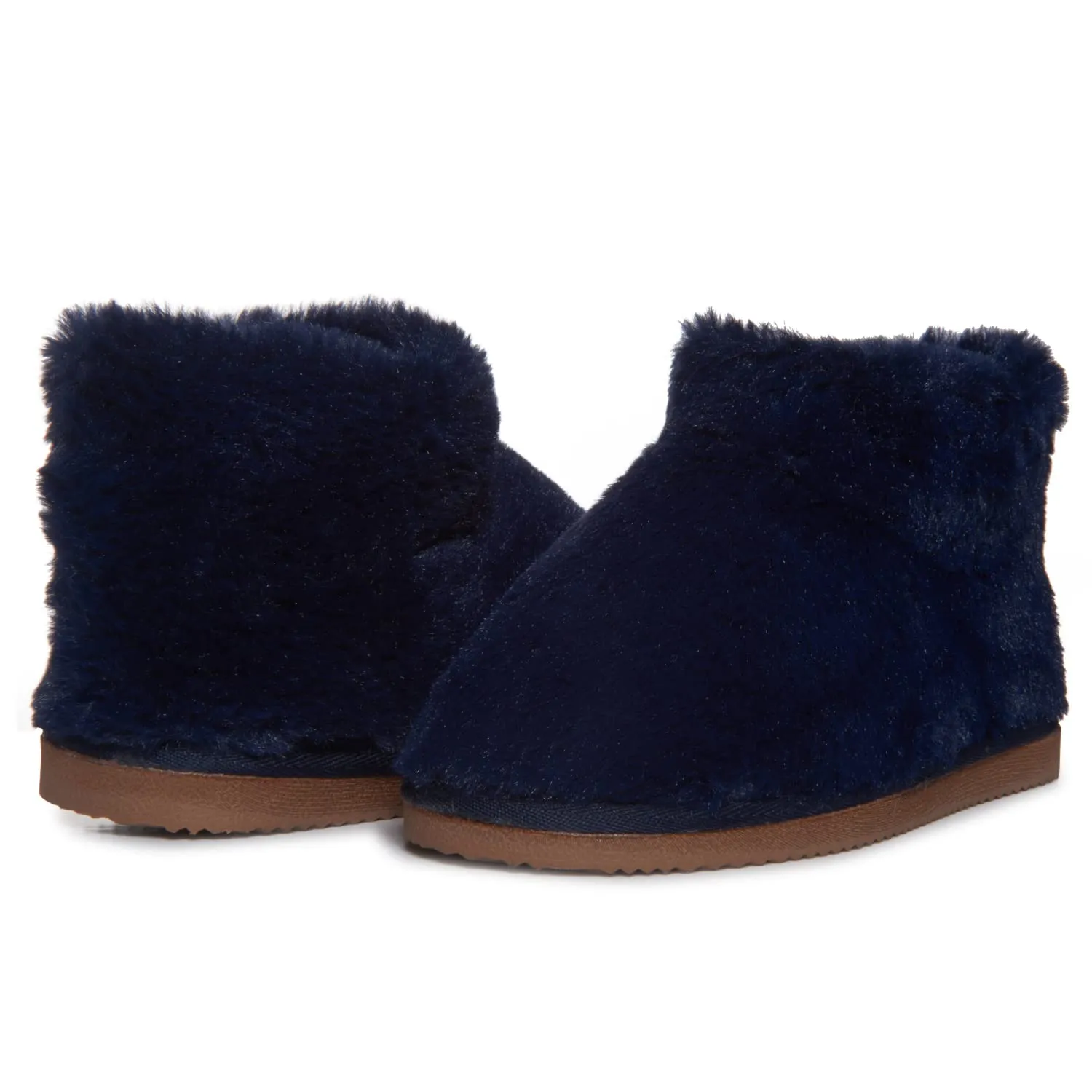 Lucky Brand Girls Plush Bootie Slippers, Fuzzy Rubber Sole Bedroom Slipper Booties, Little Kids Cozy Fluffy House Shoes Boots