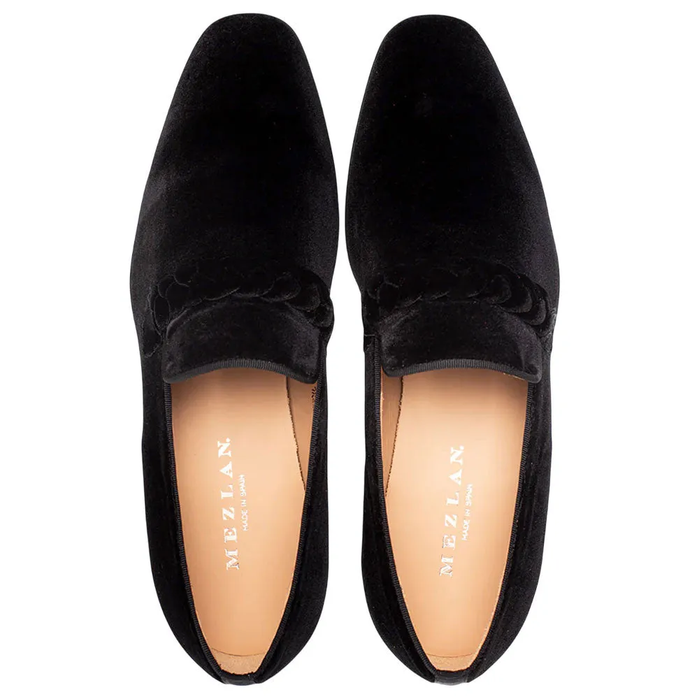 Mezlan Men's Prima Braided Velvet Black Slip-On