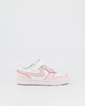 NIKE KIDS COURT BOROUGH LOW 2 SE1 - WHITE/PINK FOAM