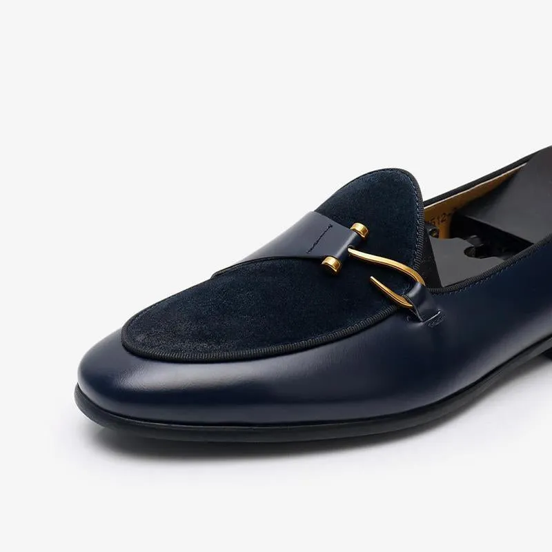 Polished Leather Tuxedo Loafers