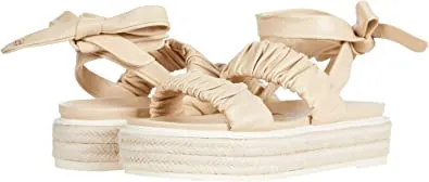 Sam Edelman Kerin Sand Braided Wraparound Tie Straps Open Toe Platform Sandals