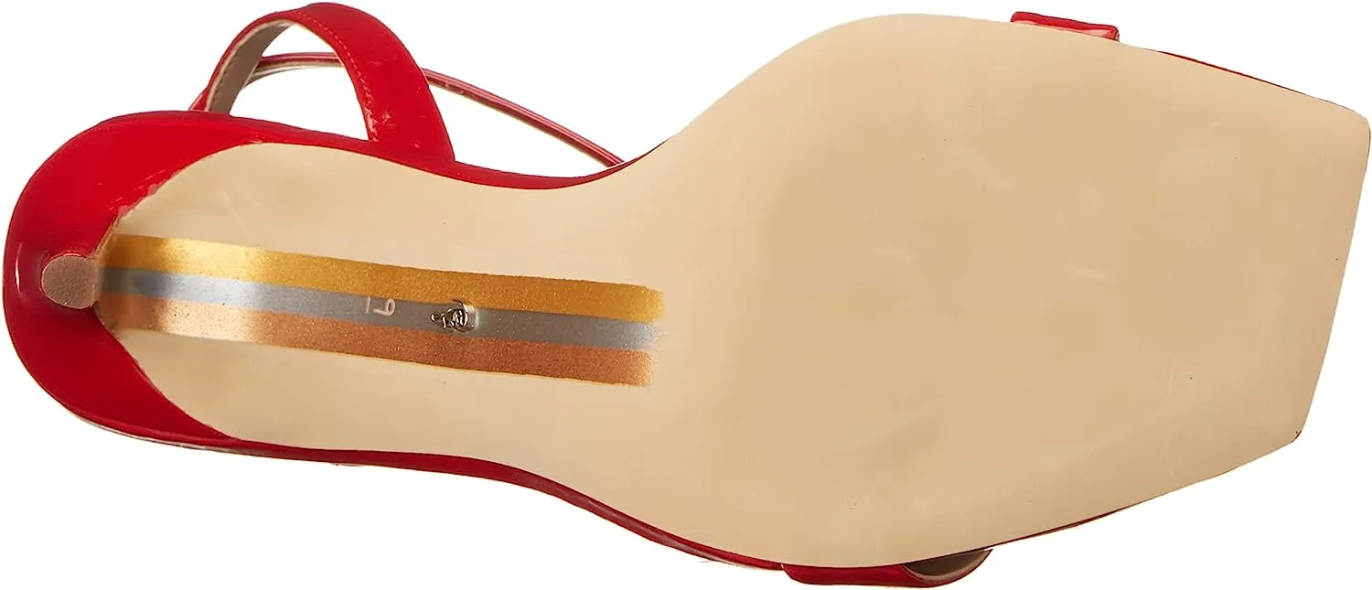 Sam Edelman Orchid Red Square Toe Buckle Ankle Strap Lofty Stiletto Heel Sandals