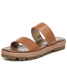 Sam Edelman Stasia Saddle Leather Strappy Lugged Sole Slip On Slides Sandals