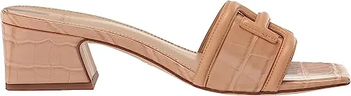 Sam Edelman Waylon Bleechwood Slip On Squared Open Toe Low Block Heel Sandals