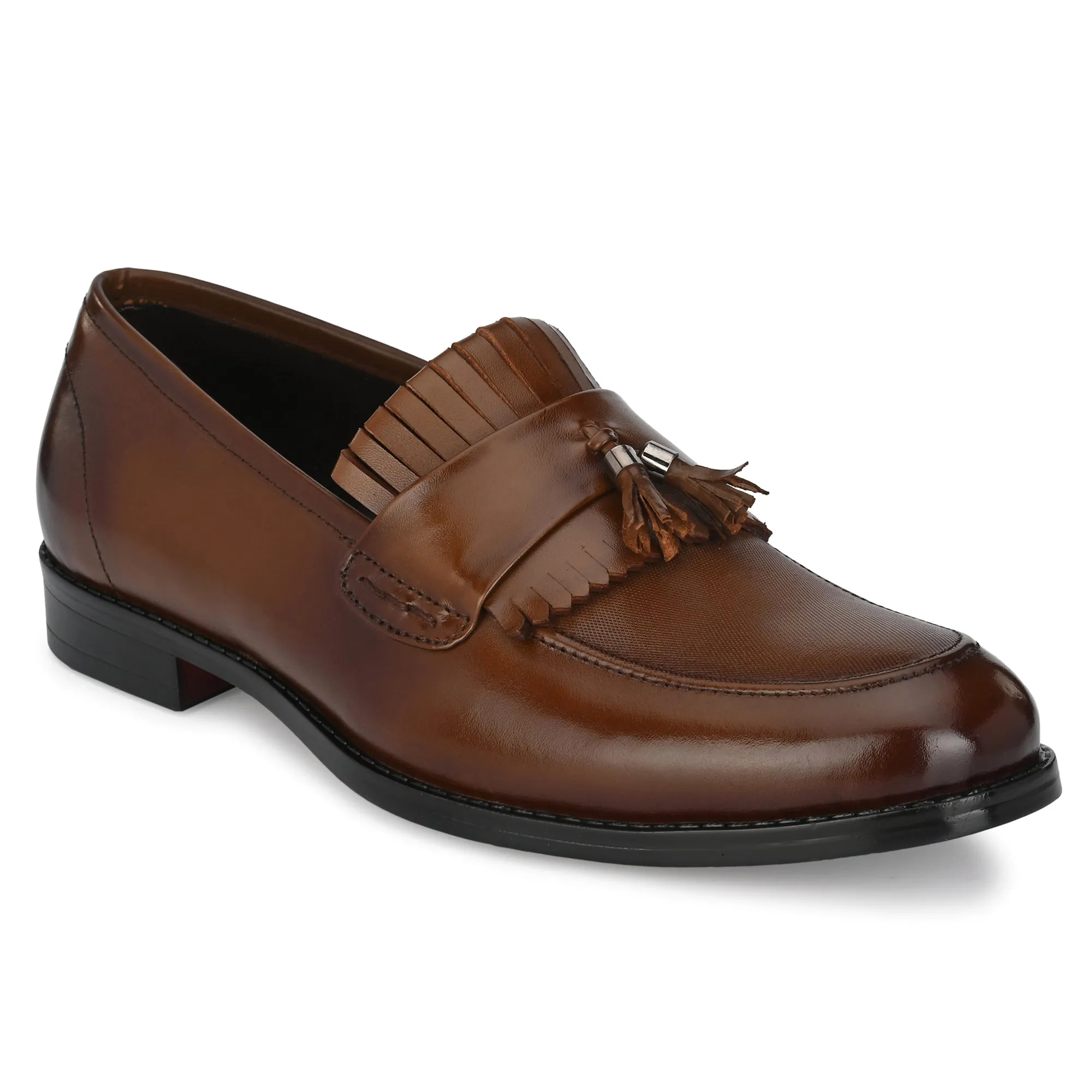 Tassled Formal Penny Loafers For Men with Textured Top