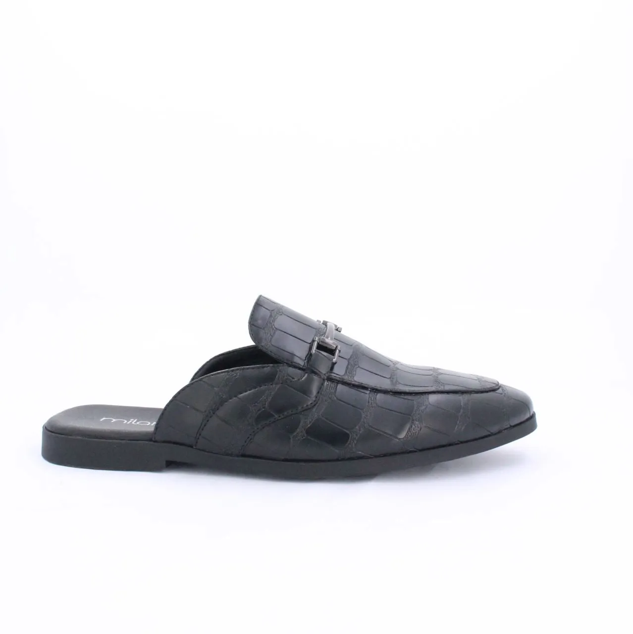 VALERIO MENS BACKLESS LOAFERS-BLACK