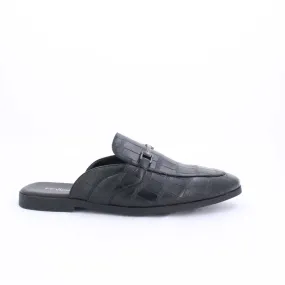 VALERIO MENS BACKLESS LOAFERS-BLACK