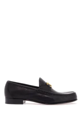 vlogo signature leather moccas 6Y2S0J68MIL NERO