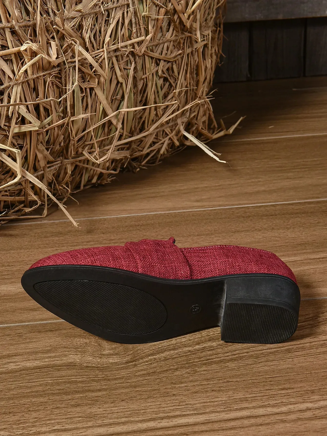 Women's Loafers Pointed Toe Chunky Heel Shoes