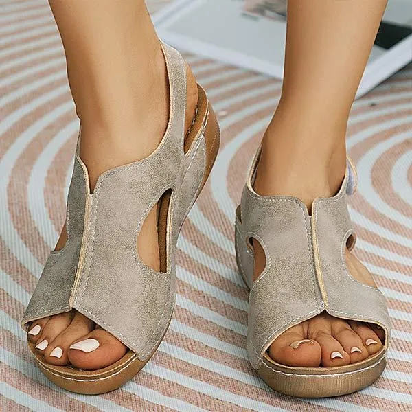 Women's Peep-Toe Platform Velcro Sandals 90840547C