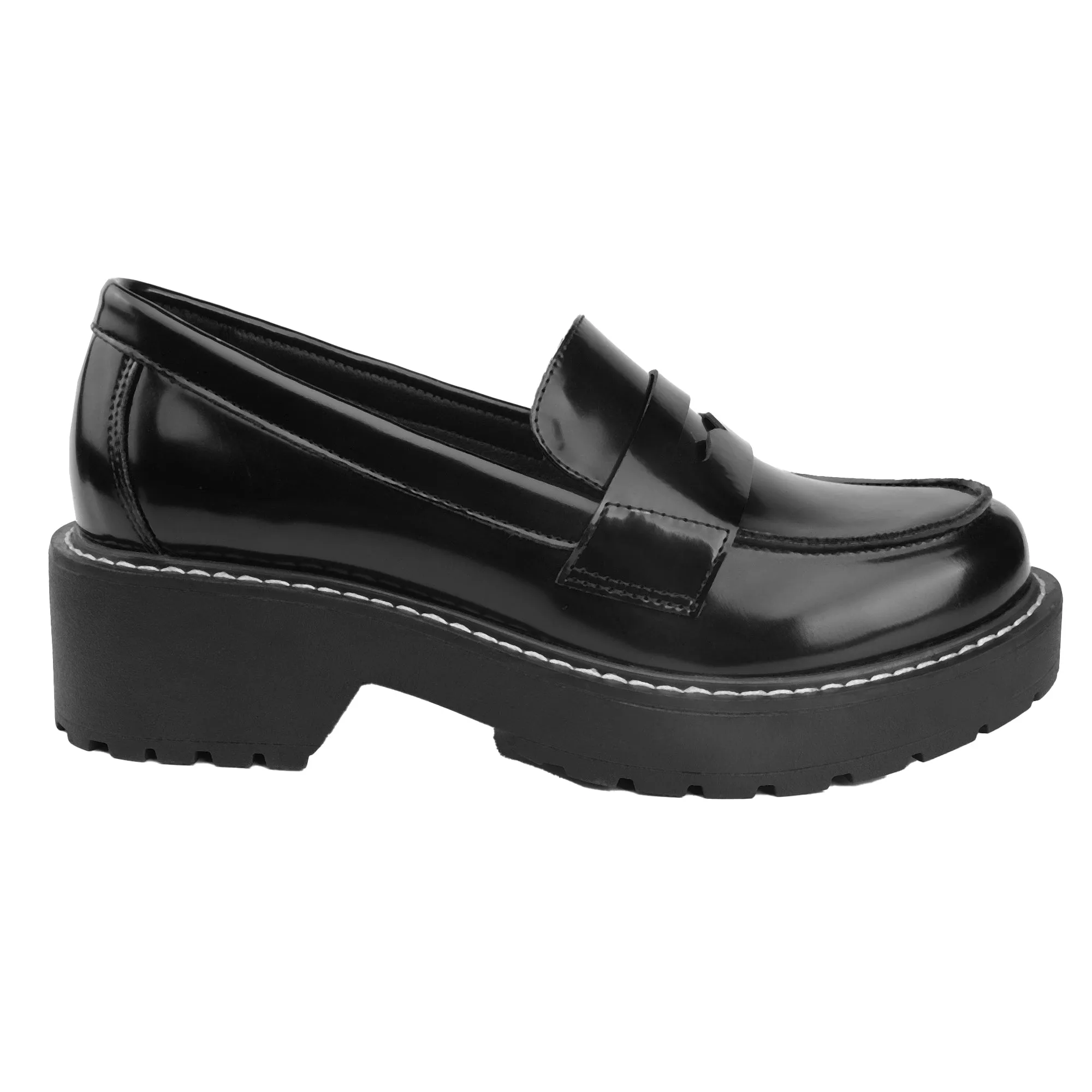 Women's Slip on Penny Loafers Shoes-Comfort Suede Platform Chunky Moccasin Shoes for Work, Casual Women's Lug Sole Loafers