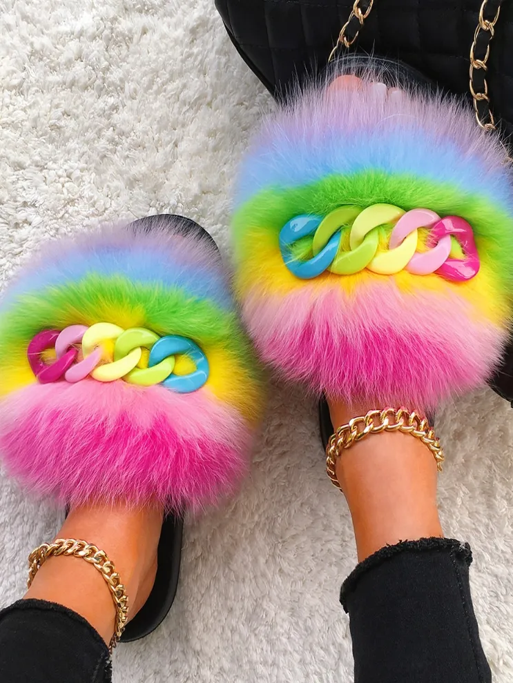 Women's the Bigger The Better Faux Fur Slippers By Liv and Mia