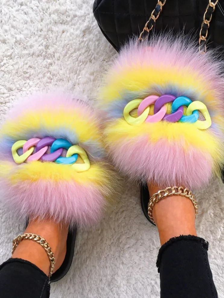 Women's the Bigger The Better Faux Fur Slippers By Liv and Mia