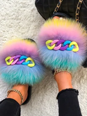 Women's the Bigger The Better Faux Fur Slippers By Liv and Mia