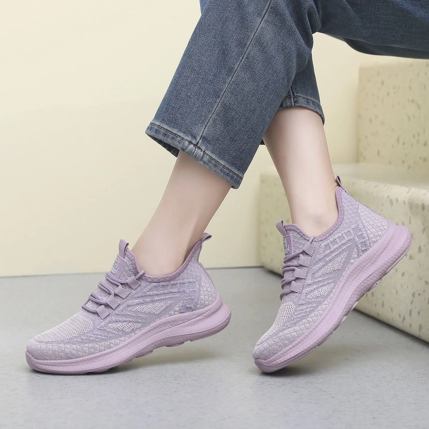 xakxx Sneaker Women's  Spring and Summer New Women's Flying Woven Soft Bottom Light Running Shoes Breathable Non-Slip Comfortable Pumps Women's