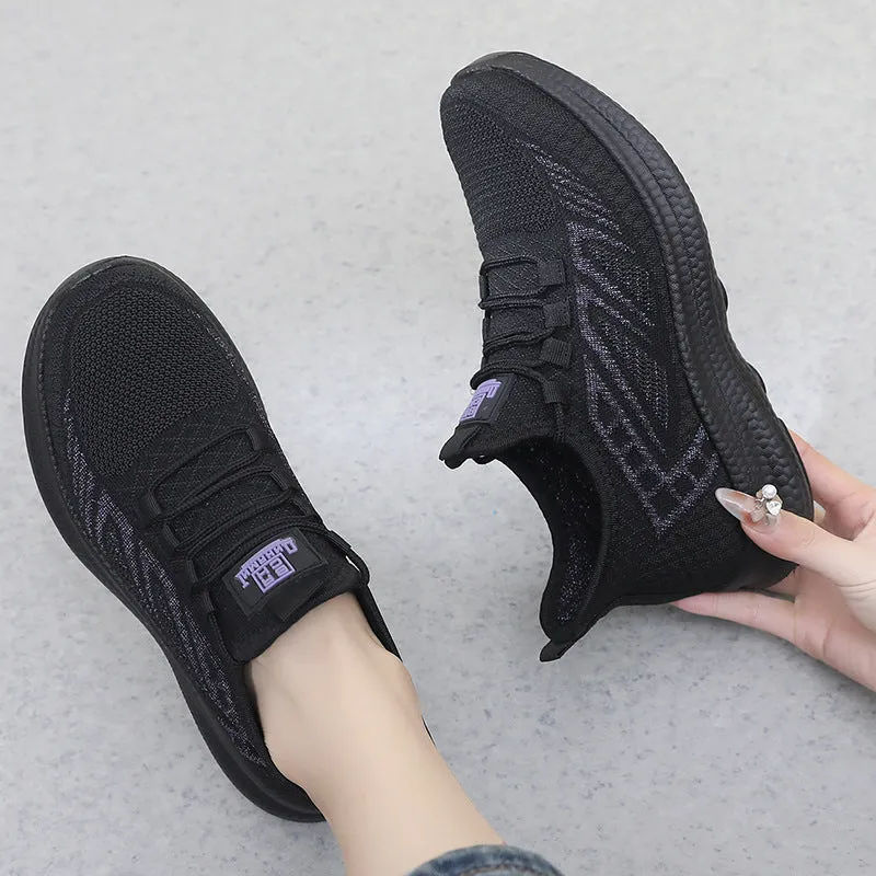 xakxx Sneaker Women's  Spring and Summer New Women's Flying Woven Soft Bottom Light Running Shoes Breathable Non-Slip Comfortable Pumps Women's