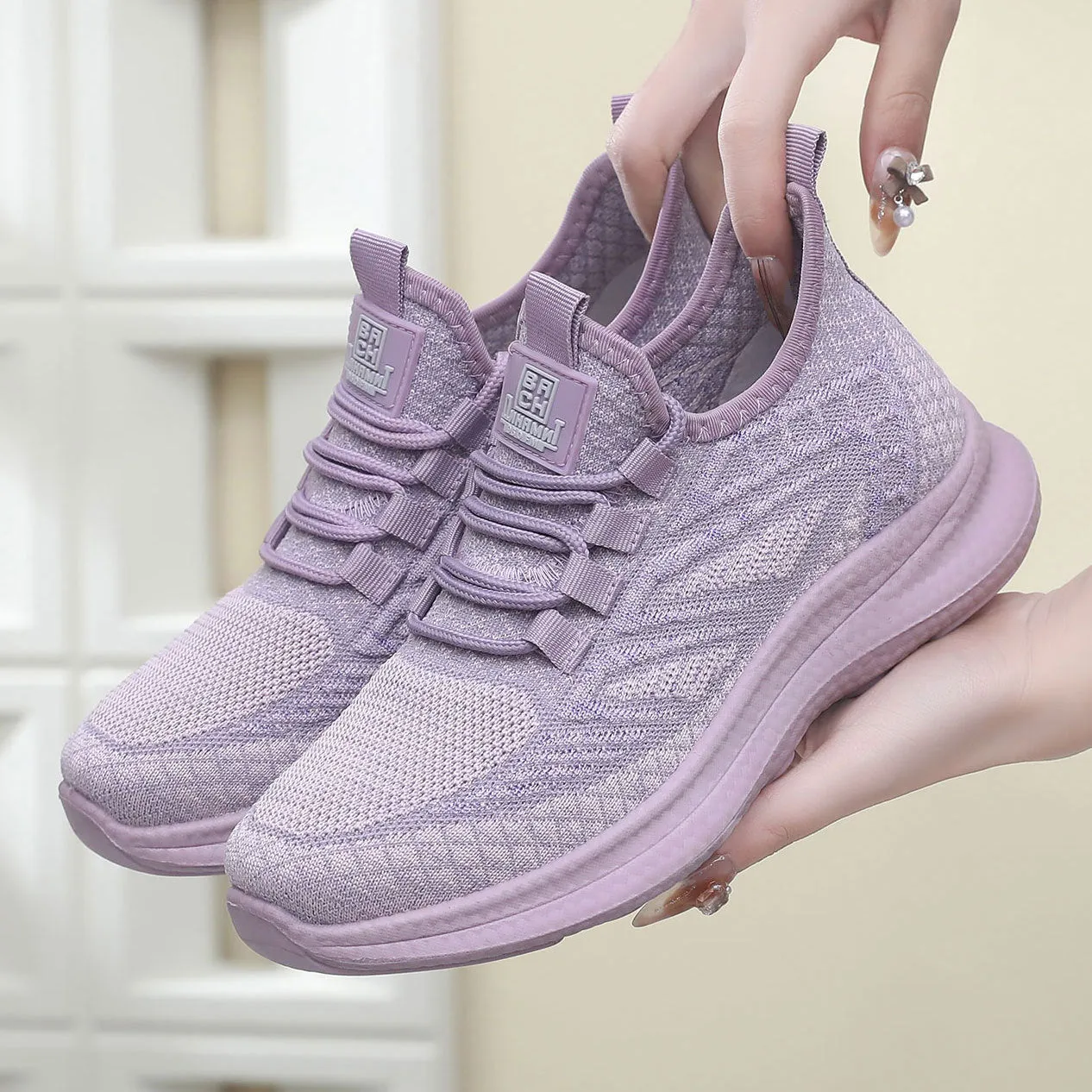 xakxx Sneaker Women's  Spring and Summer New Women's Flying Woven Soft Bottom Light Running Shoes Breathable Non-Slip Comfortable Pumps Women's