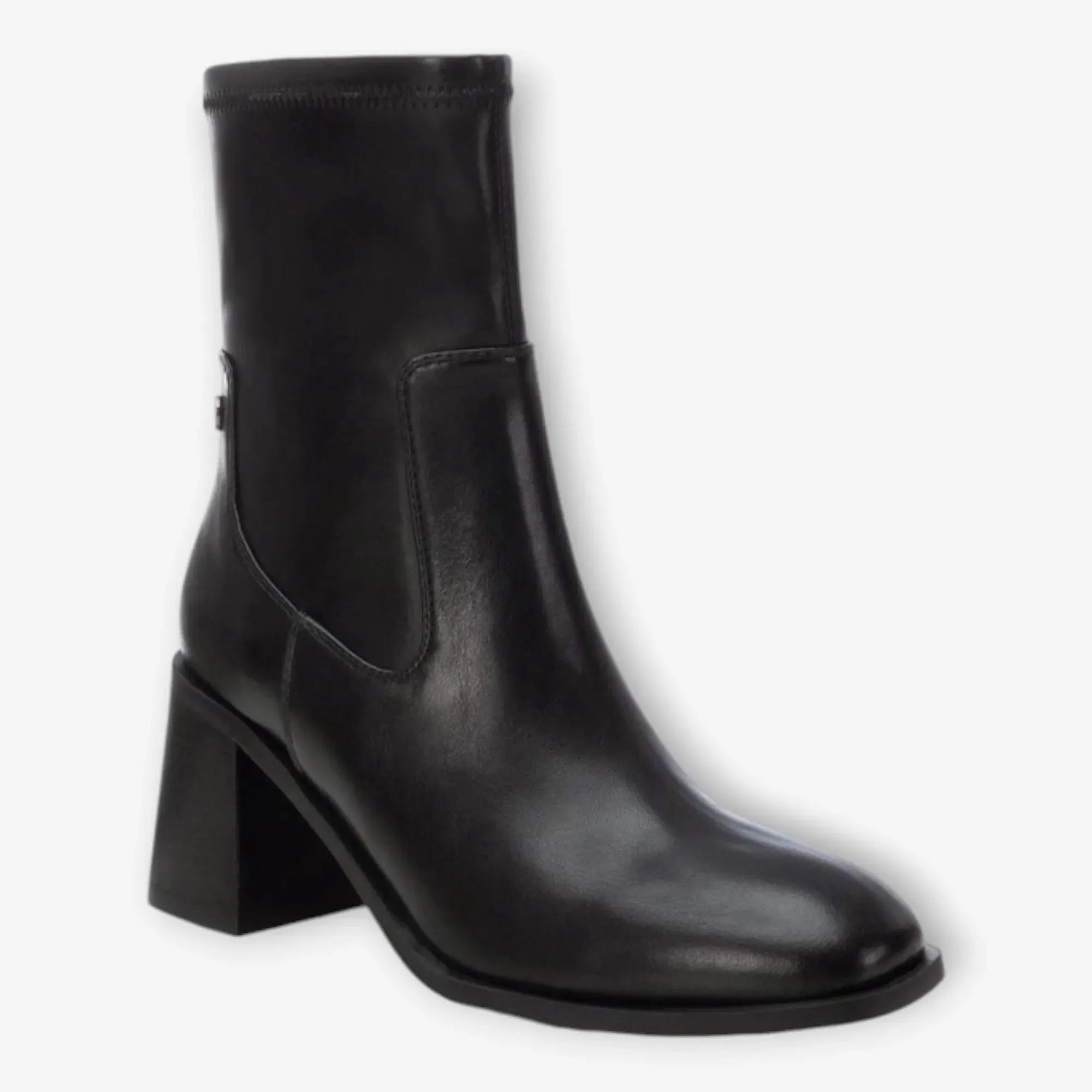 XTI Black Ankle Boots with Block Heel and Square Toe